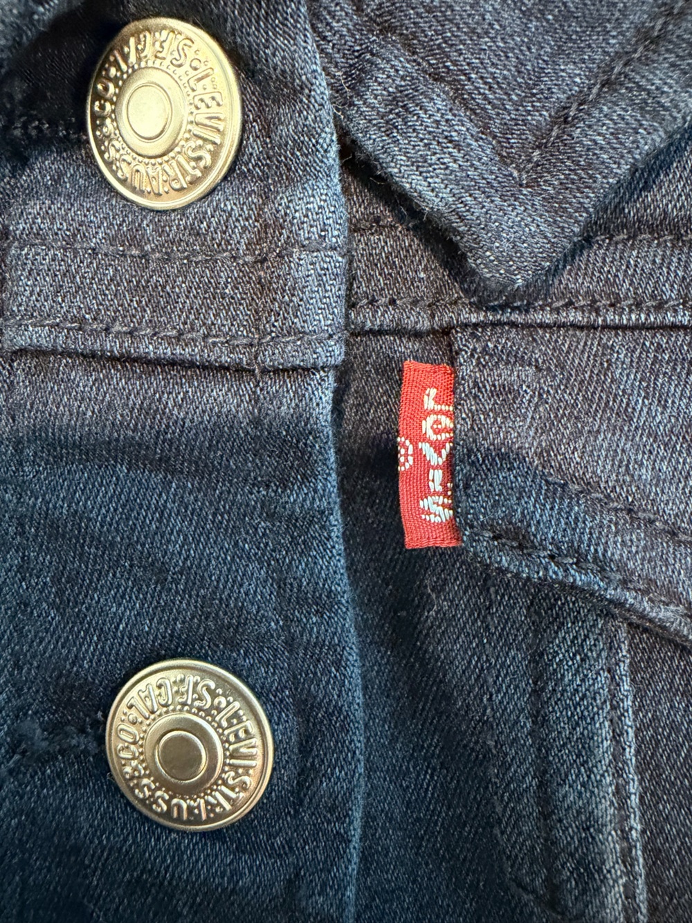 Levi's Toddler Navy Blue Denim Jacket - Button Front - Picture 3 of 5